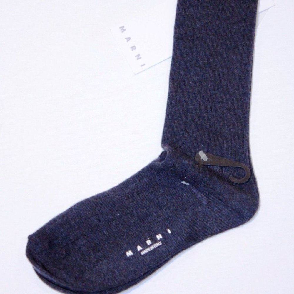 MARNI KIDS Ribbed DARK GREY Long SOCKS